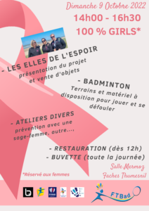 Dimanche 9 octobre : Octobre Rose au FTBad