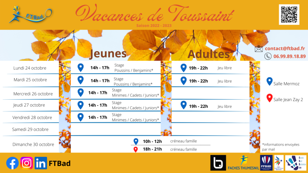 HORAIRES VACANCES