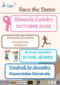 Dates à retenir