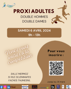 Tournoi PROXI en double @ Salle MERMOZ